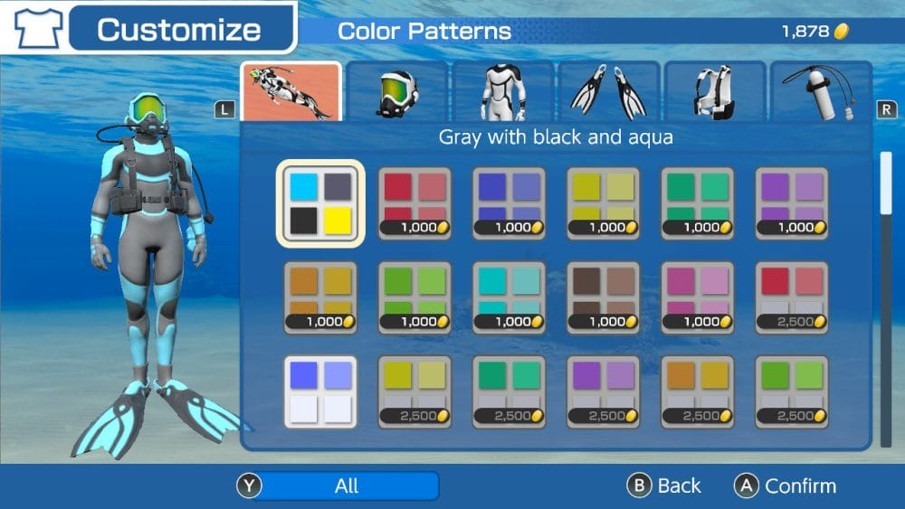 Image from Endless Ocean Luminous. Customisation options.