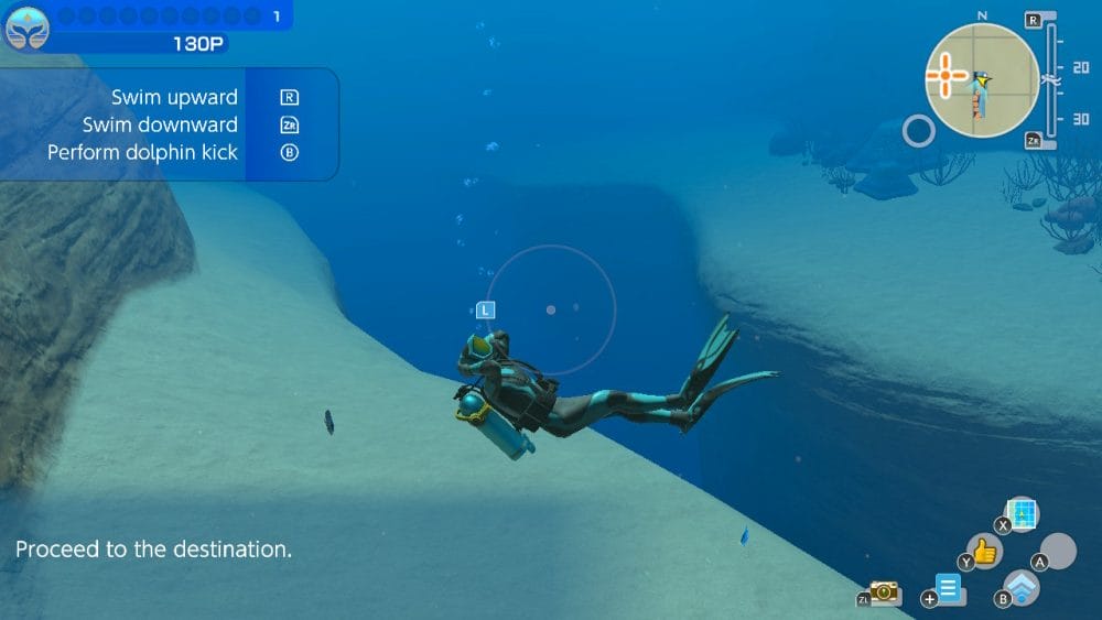 Image from Endless Ocean Luminous. Story mode tutorial